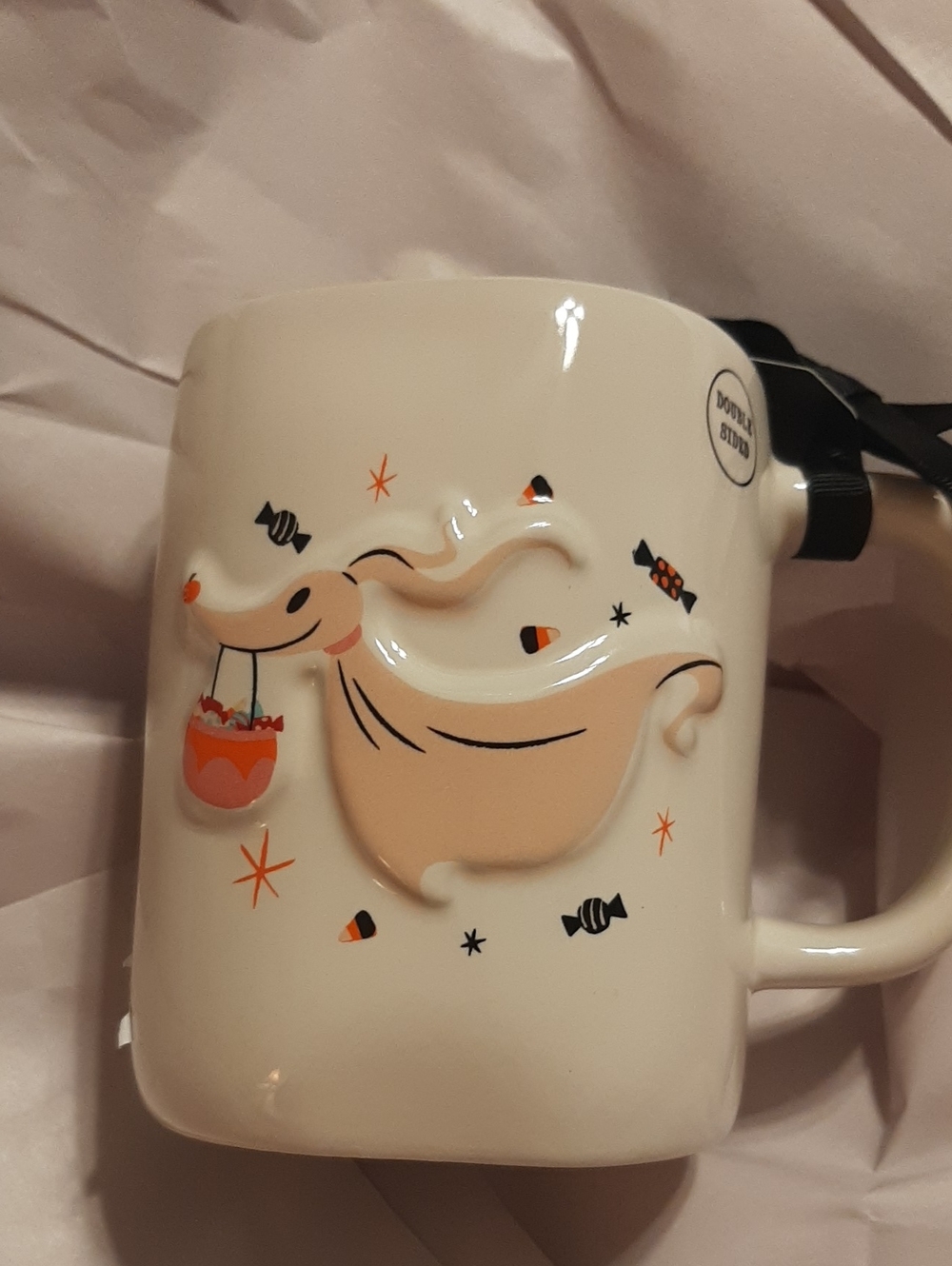 Rae Dunn Disney The Nightmare Before Christmas Halloween Ghost Dog Treat Mug NWT